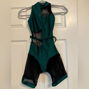 Hunter Green and Black Unishorts (Dance costume)